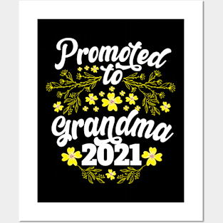 Promoted To Grandma Baby Reveal Grandma design Posters and Art